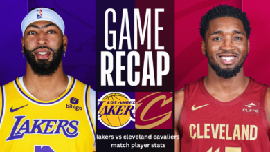 lakers vs cleveland cavaliers match player stats